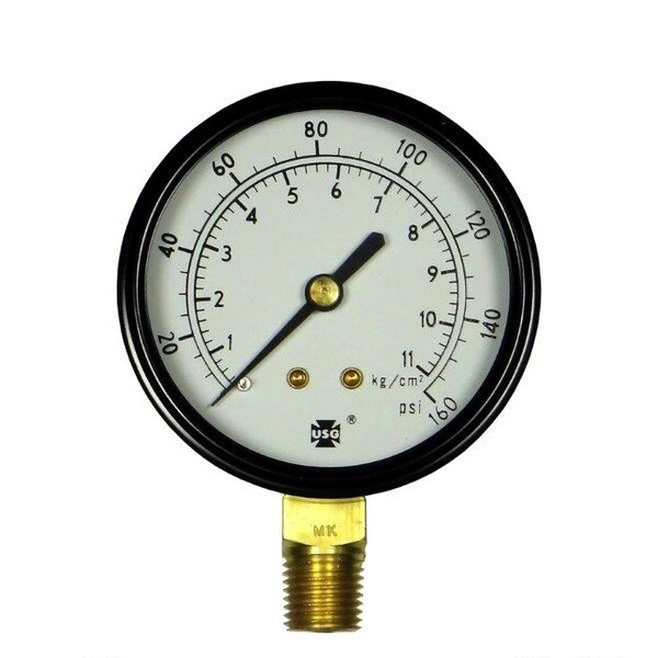 Bedford Precision Gauge, 1/4 NPT Bottom mount, 0-160 PSI
